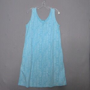 Fresh Produce Dress Small Blue Shift Pockets Beach Cotton Comfort Scoop Neck USA